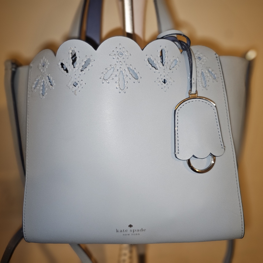 Kate Spade Blue Scalloped Tote Bag